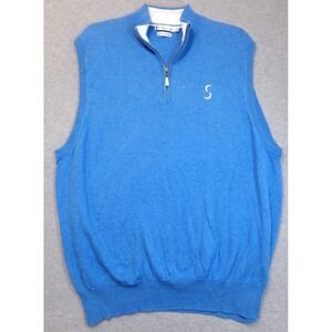 Peter Millar Blue Quarter-Zip Sweater Vest